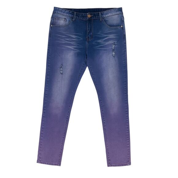 Junbaoss Purple Ombré Distressed Skinny Jeans Size 34 - Picture 13 of 13